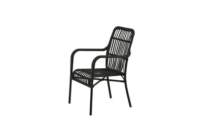 Gartenstuhl Tivaro - aus Rattan in Schwarz