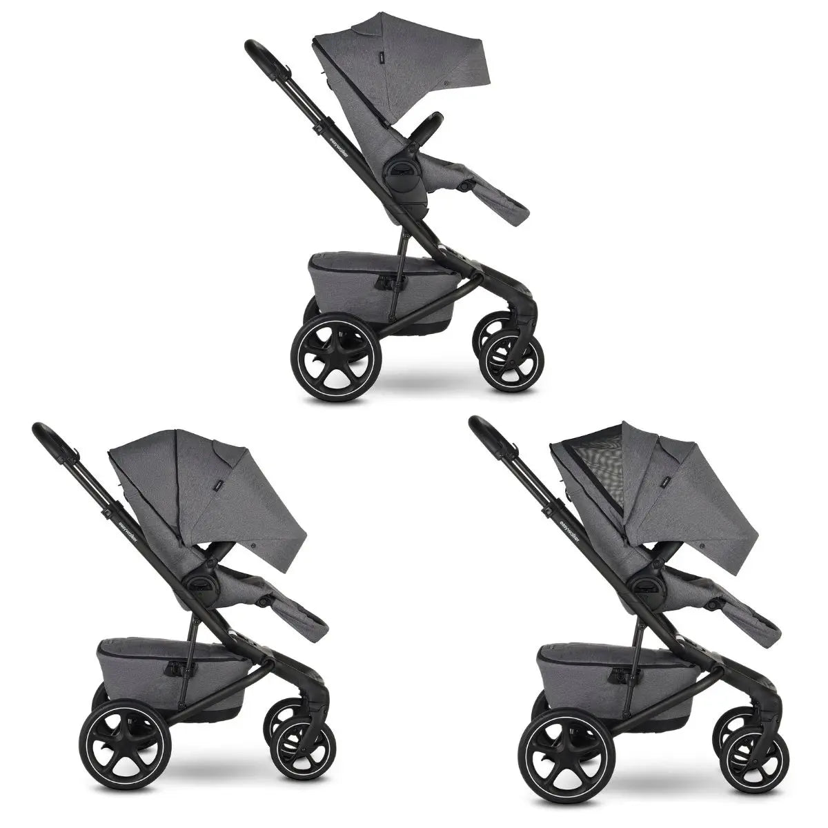 B-Ware Easywalker Kinderwagen Buggy Jimmey Iris Grey Kinderwagen Sitz Grau Einkaufskorb