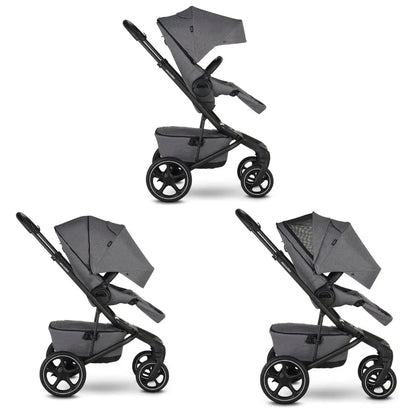 B-Ware Easywalker Kinderwagen Buggy Jimmey Iris Grey Kinderwagen Sitz Grau Einkaufskorb