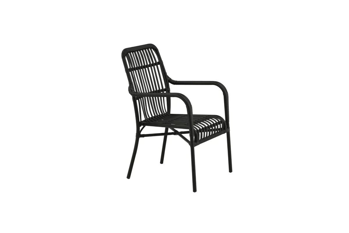 Gartenstuhl Tivaro - aus Rattan in Schwarz