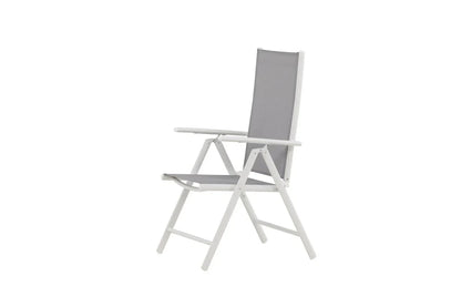 2er Set Gartenstuhl Awa - weißes Gestell aus Aluminium, Sitzfläche aus Textilene, verstellbare Rückenlehne