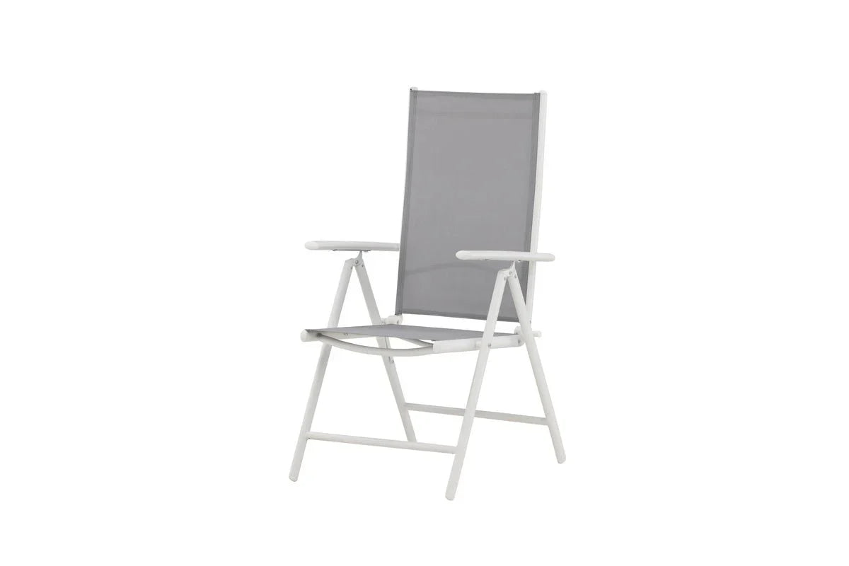 2er Set Gartenstuhl Awa - weißes Gestell aus Aluminium, Sitzfläche aus Textilene, verstellbare Rückenlehne