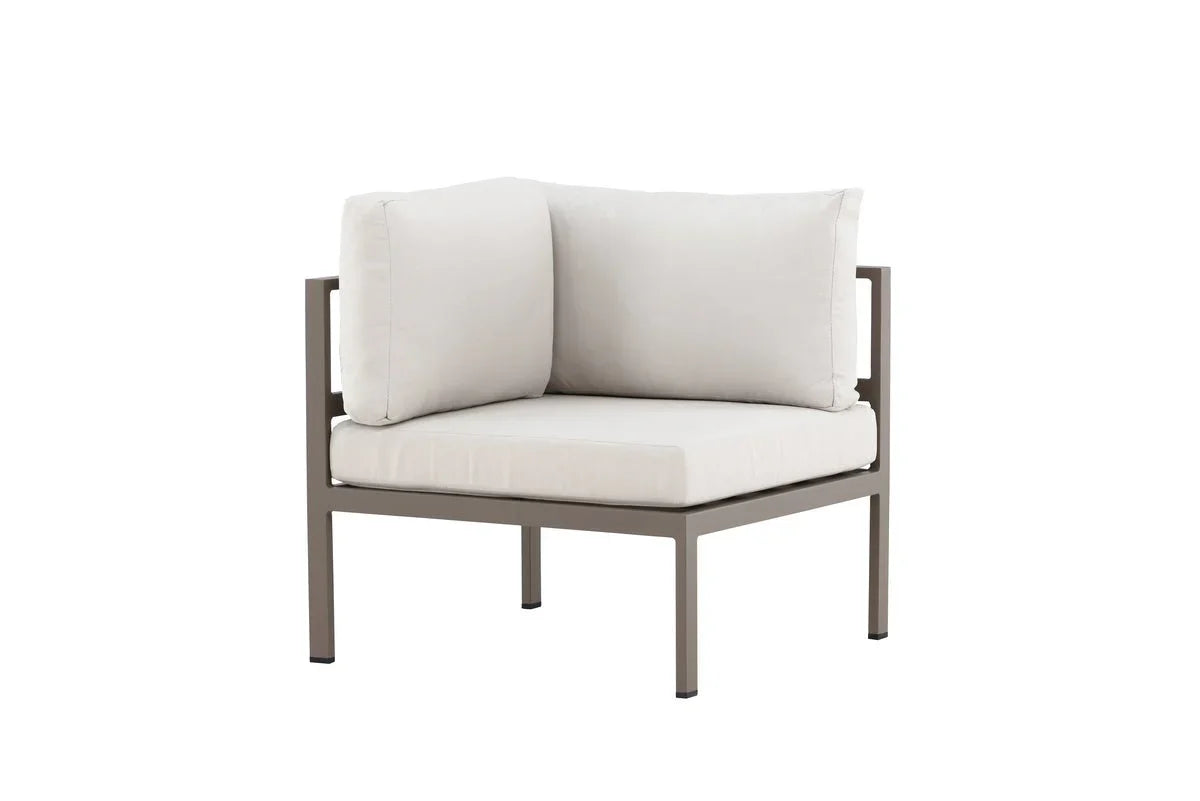 Gartenbank Eckmodul Borelio - Aus Aluminium in den Farben Khaki und Beige