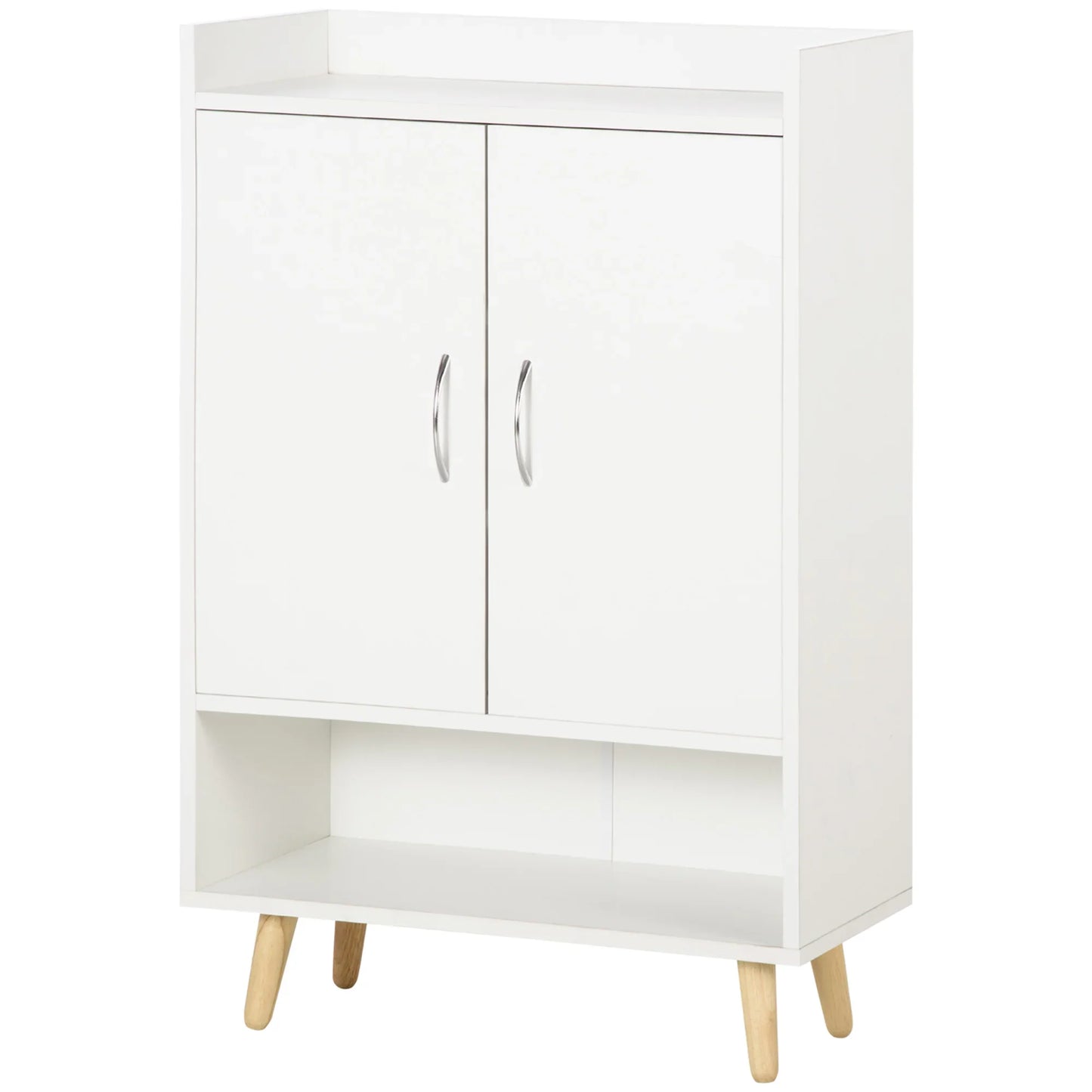 HOMCOM Moderner Schuhschrank mit 2 Türen und 4 Regalen für 12 Paar Schuhe, Ideal für Eingangsbereich, Wohnzimmer, Schlafzimmer 60x30x92 cm Weiß
